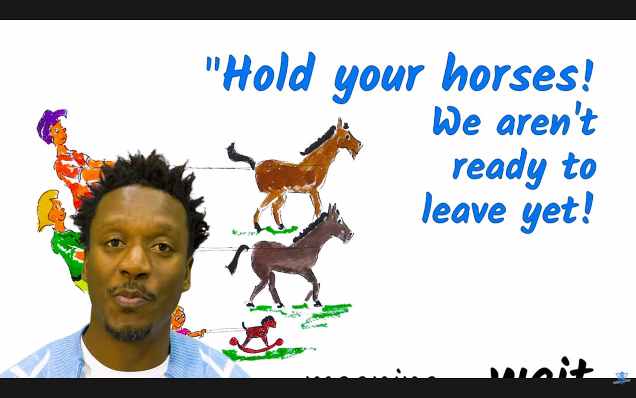 تمهل - انتظر أو خفف السرعة (تعبير مجازي)