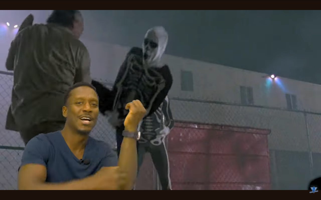 Halloween skeleton fight scene - standing up to bullies