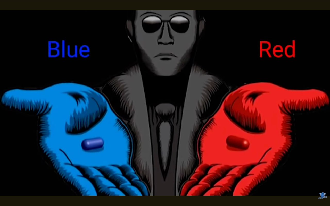 দ্য ম্যাট্রিক্সের বিখ্যাত লাল বড়ি নীল বড়ি পছন্দ