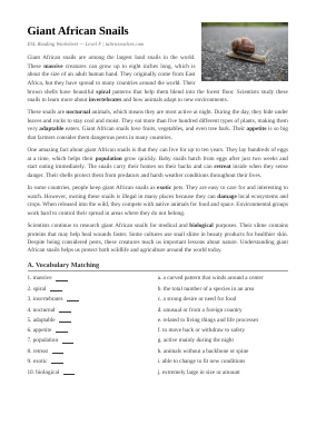 Giant African Snails Intermediate