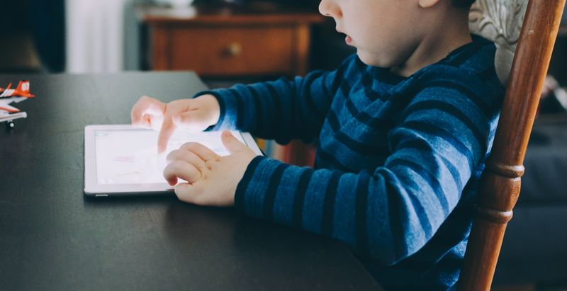 Digital ESL vocabulary games running on a tablet for student practice