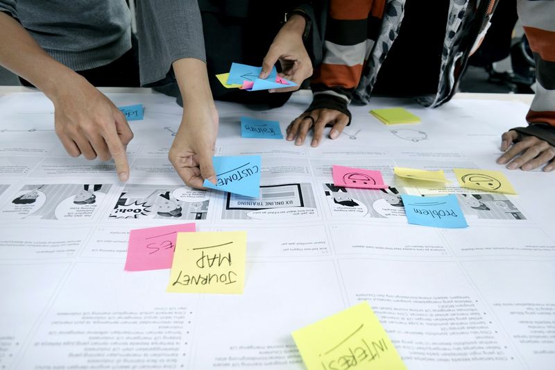 ESL writing prompts brainstorm with sticky notes