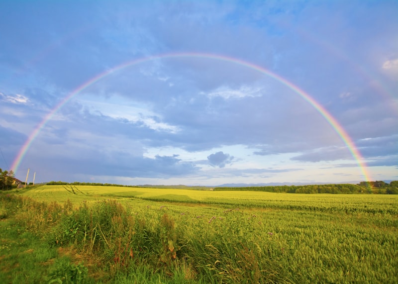 Rainbow after rain showing every cloud has a silver lining idiom