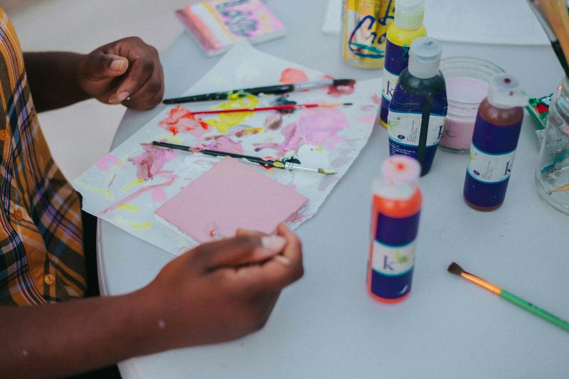 Student painting at the Create level of Bloom's taxonomy