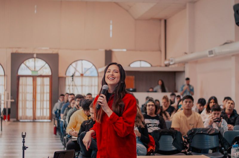 ESL pronunciation speaking practice with microphone