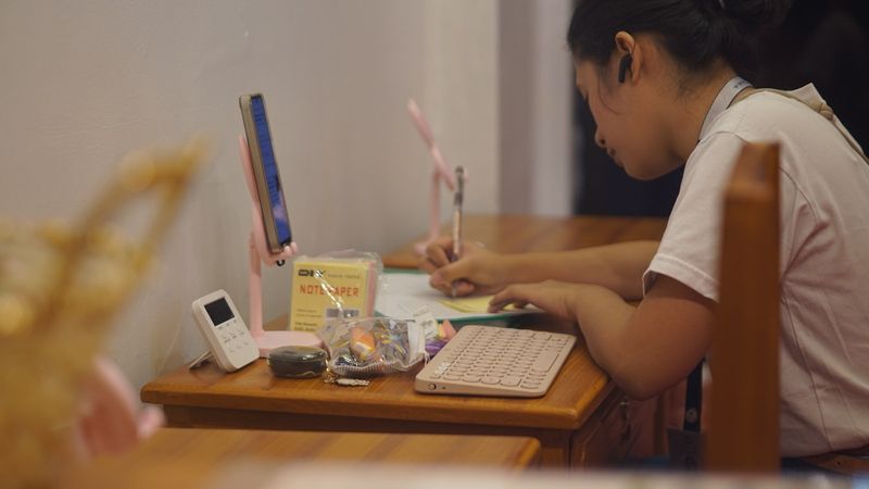 ESL student practicing pronunciation independently