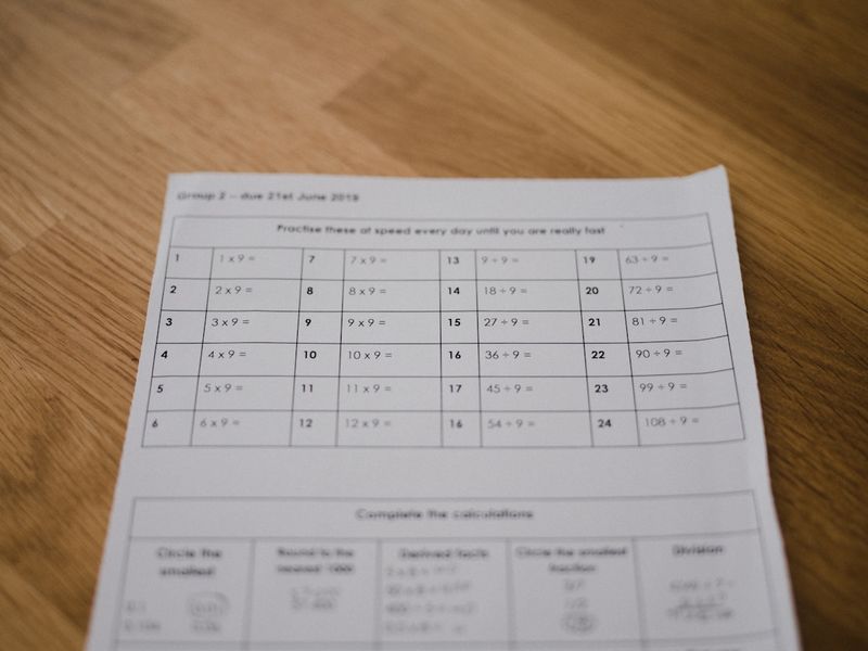 Teacher grading ESL writing prompts with a red pen