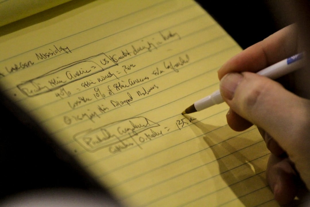 Handwritten notes during a seminar. Who hasn't done this?