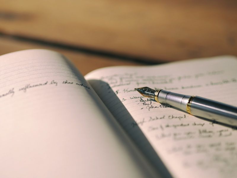 Notebook and pen used for a reflective teaching journal