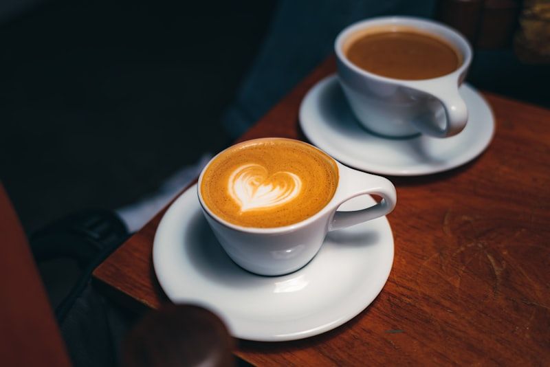 Two cups of coffee showing how uncountable nouns can be counted