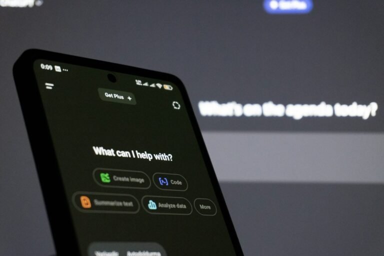 Smartphone screen displaying ai assistant interface