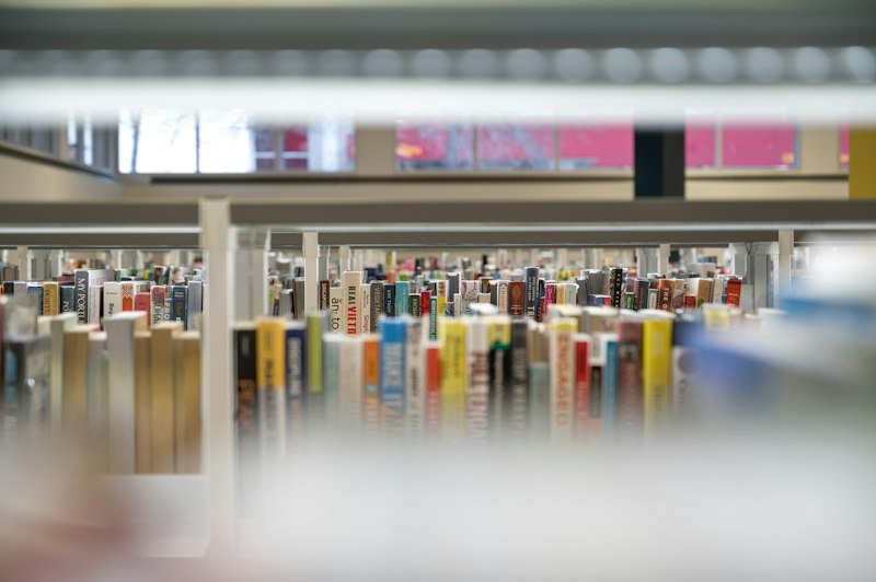 colorful ESL classroom library bookshelves stocked with graded readers